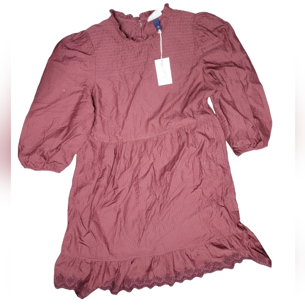 Universal Thread Copper Tiered Embroidered Peasant Dress Size XL NWT